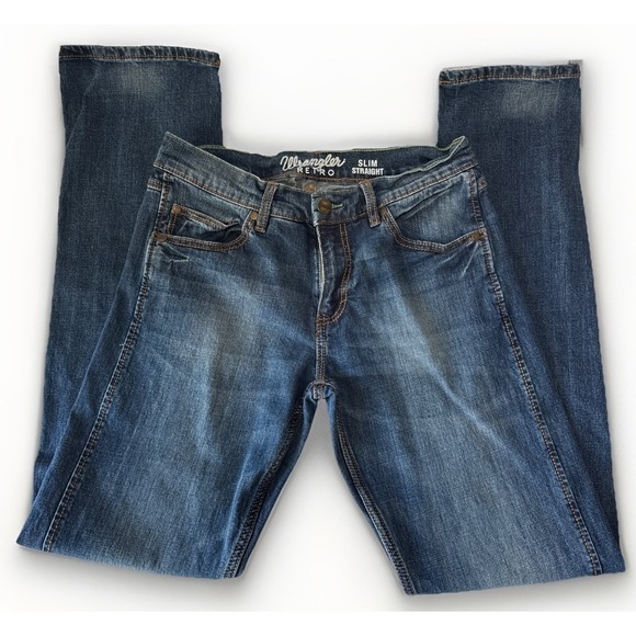 Wrangler Other - Wrangler Retro Men's Slim Straight Jeans Tag 31x36 Measures 31x35 WLT88BZ